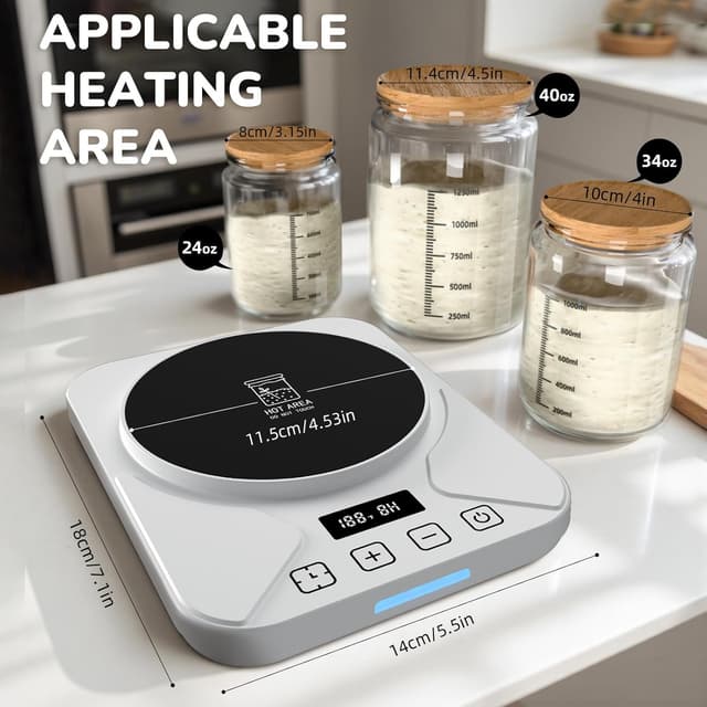 Thumbnail 5 de Sourdough Starter Warmer Mat 40oz jar capacity 🍞