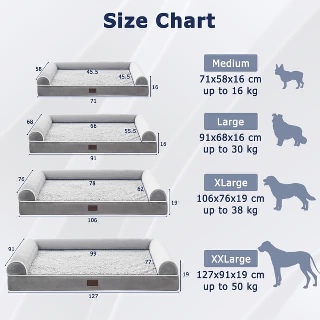 Thumbnail 6 de WESTERN HOME Dog Bed 106 x 76 x 19 cm grey