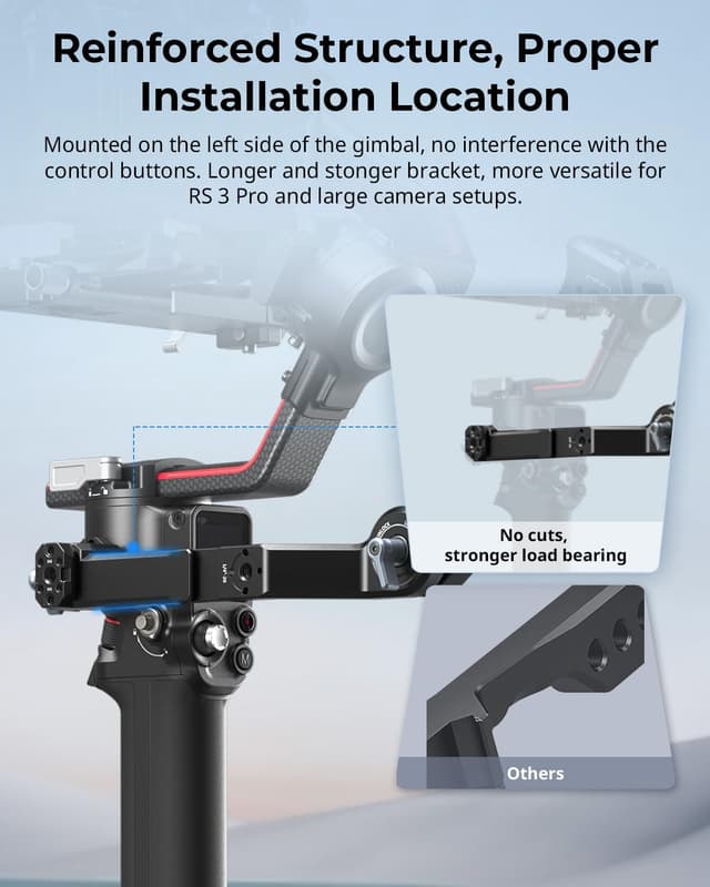 Detalle de SMALLRIG Sling Handle für DJI RS 5/RS 2/RSC 2/RS 3/RS 4 – verstellbarer Gimbal-Handgriff mit QD-Buchse