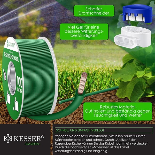 Thumbnail 3 de KESSER® Cable de limitación 100 m con estacas y conectores 🤖