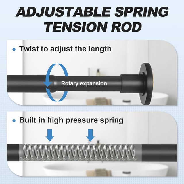 Detalle 2 de CorkLatta Black Shower Rod ⚙