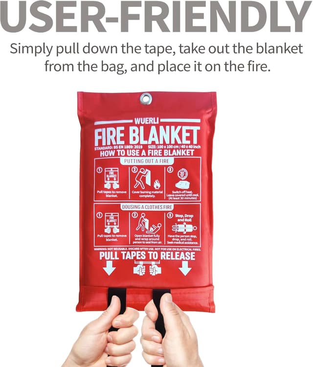 Thumbnail 3 de WUERLI Fire Blanket 40" x 40" 4-Pack 🧯