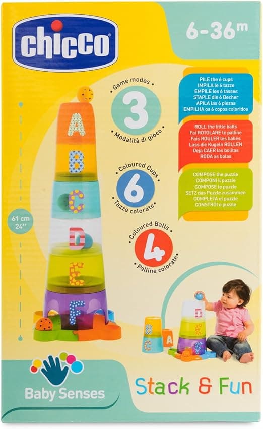 Imagen de Chicco Super Torre Apilable 🎲: Puzzle Vertical para Bebés y Niños en OfertitasTOP