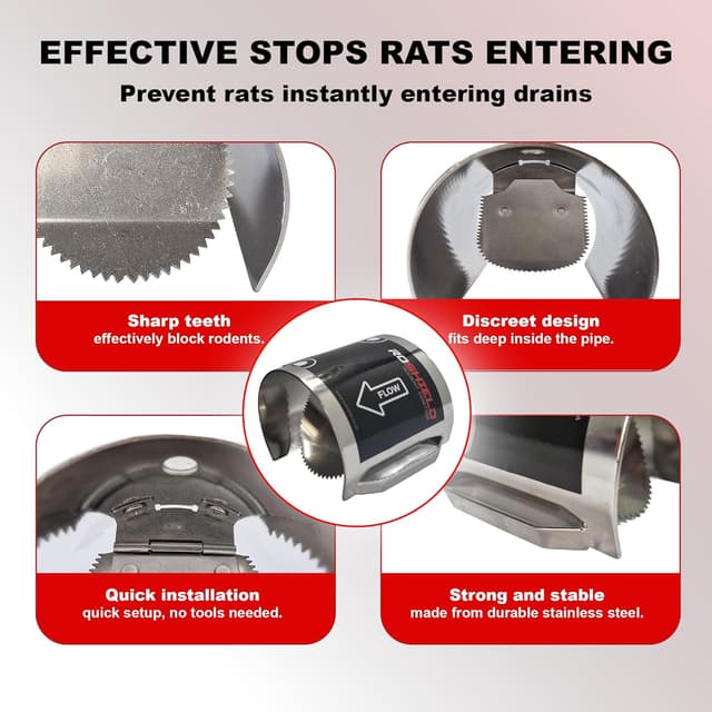 Thumbnail 4 de Roshield Rat Drain Guard 4" stainless steel drain protector 🛠