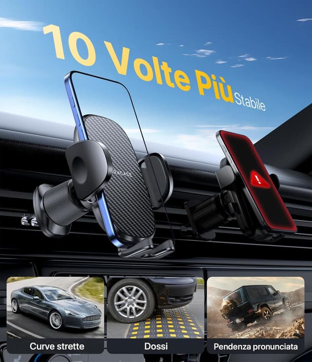 Thumbnail 4 de Miracase Porta cellulare auto 360° gancio doppio per smartphone