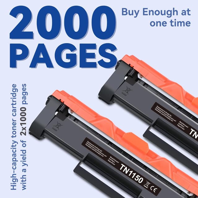 Detalle 2 de Pack de 2 toners Lemero TN1150 compatibles Brother TN-1150 (noir) avec puce