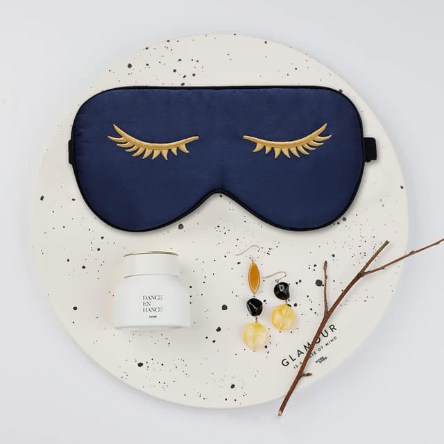 Thumbnail 6 de Antifaz para dormir 100% seda correa ajustable azul marino