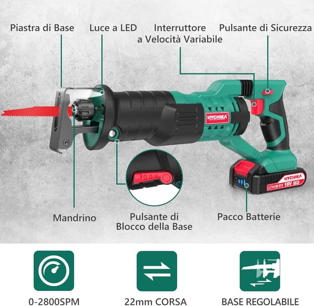 Thumbnail 2 de HYCHIKA Seghetto a batteria 18V