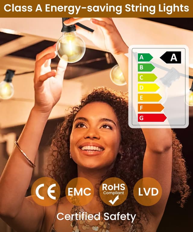 Detalle de Rintea Catena Luminosa da Esterno da 20 m con 30+2 LED 2700K IP44