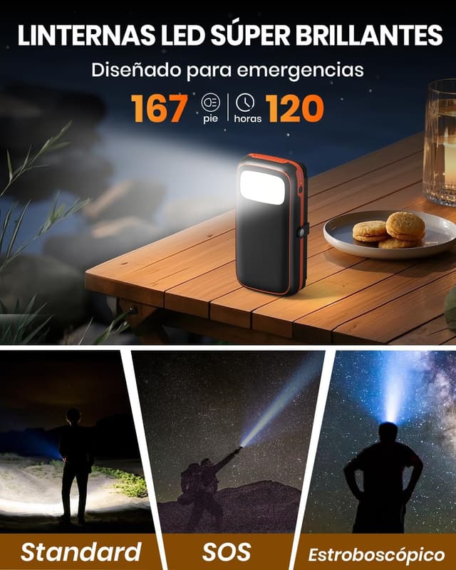 Thumbnail 5 de FEELLE Power Bank Solar 27000mAh ⚡ Carga Rápida y Linterna