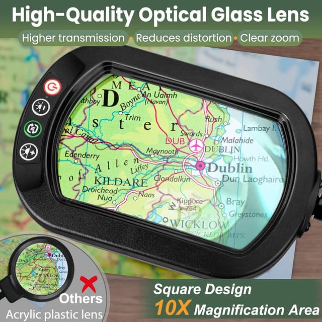 Detalle 2 de Veemagni 10X Rectangular Magnifier with Light