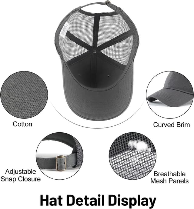 Detalle de Zylioo Basecap XL/XXL für große Köpfe (distressed) – verstellbare Baseballkappe aus Baumwolle