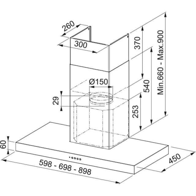 Detalle 2 de mepamsa Stilo Neo 70 cm campana T invertida