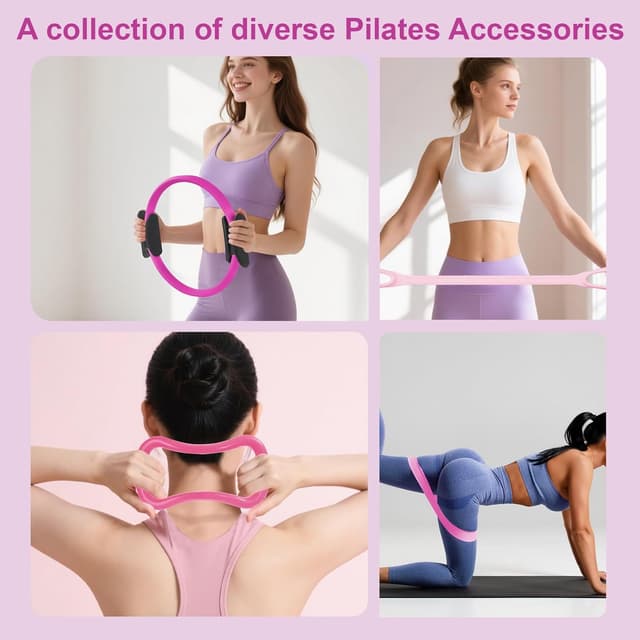 Thumbnail 5 de VIJLXI Pilates Essentials Kit for Women with Ring & Ball 5-Band Set