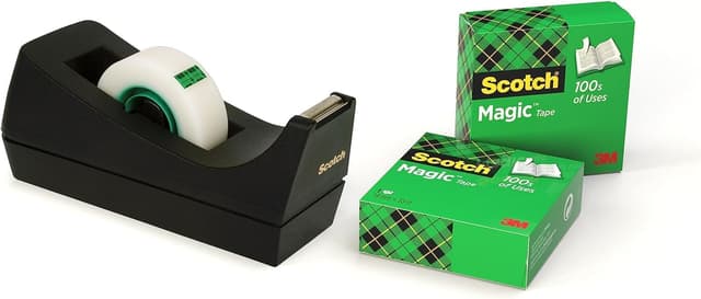 Detalle de Scotch Tischabroller schwarz mit 3 Rollen 19 mm