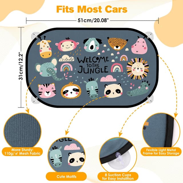 Thumbnail 1 de Asstikoo Car Window Shades 51x31 cm