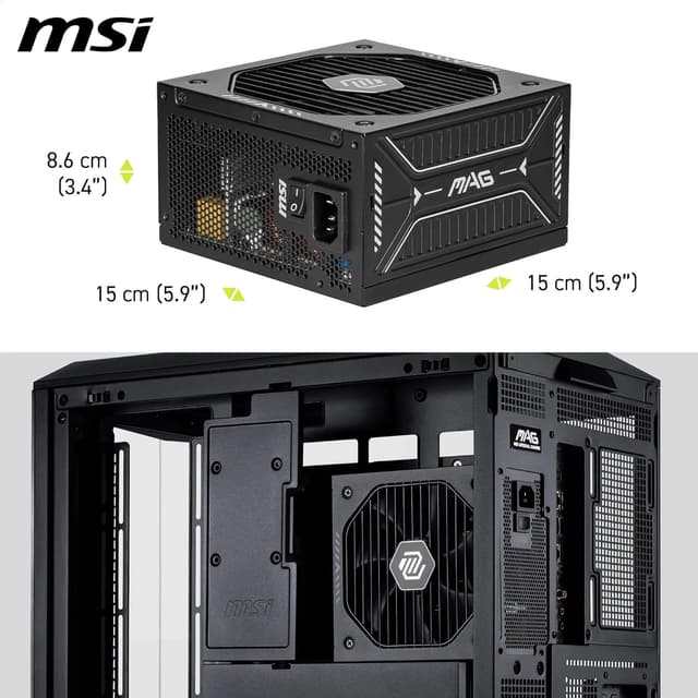 Detalle 2 de MSI MAG A750GLS PCIE5 ATX 3.1 Netzteil (750 W, 80 PLUS Gold, Native 12V-2x6, modular)