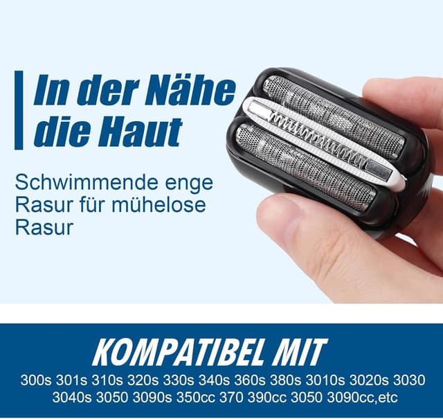 Detalle 2 de 2er-Set 32B Ersatzköpfe für Braun Series 3 – kompatibel mit S3 310s & 3090cc (nass & trocken)