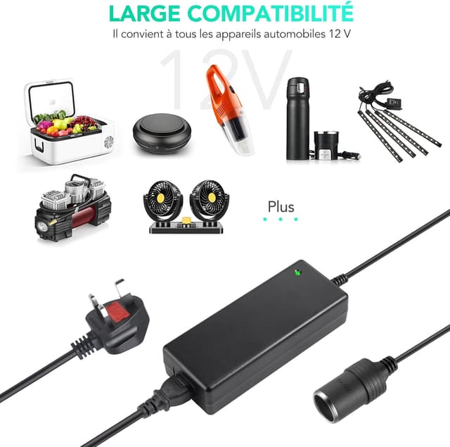 Thumbnail 2 de AGPTEK Chargeur Secteur 15A 180W AC→DC pour voiture
