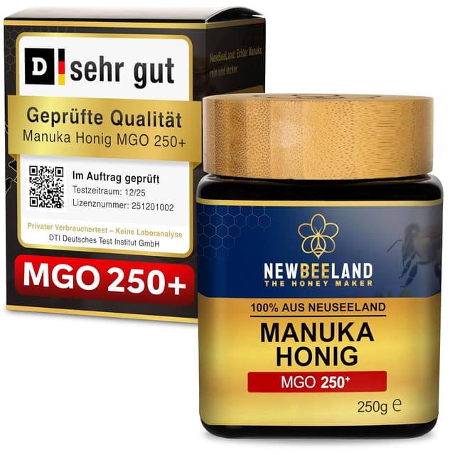 Detalle de Manuka Honig MGO 250+ 250 g von Newbeeland