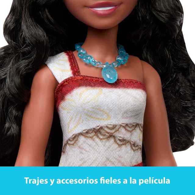 Detalle 2 de Mattel Disney Vaiana 2 Muñeca de moda Vaiana con 2 accesorios JBT56