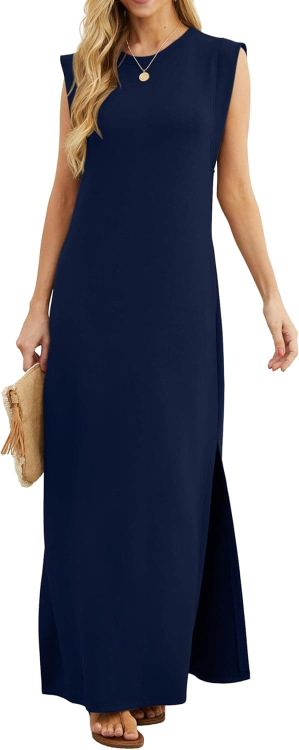 Detalle de GRECERELLE Womens Summer Maxi Dress with Split and Pockets