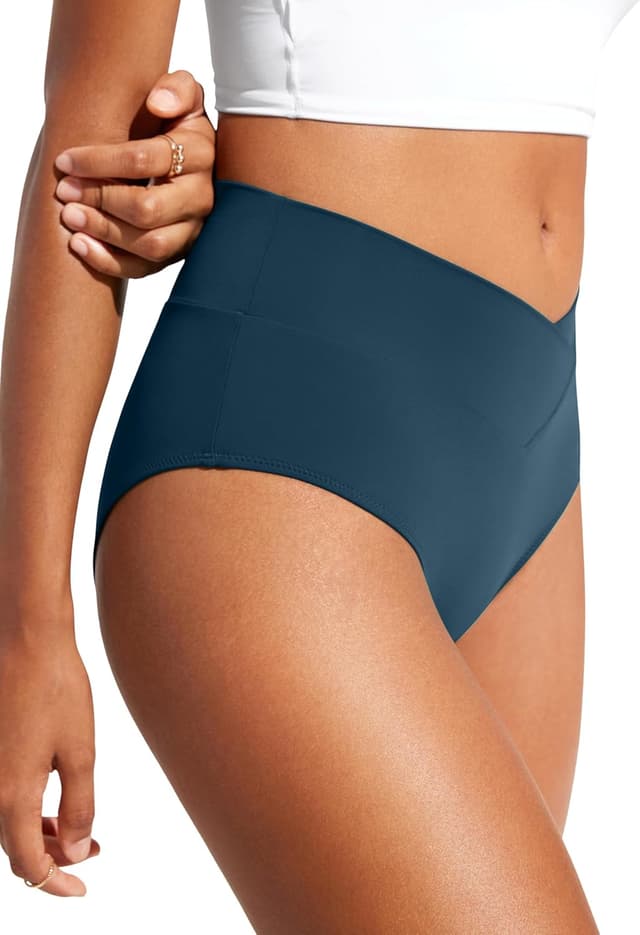 Detalle 2 de CRZ YOGA V-bikini bottom donna a vita alta con taglio a V e copertura totale