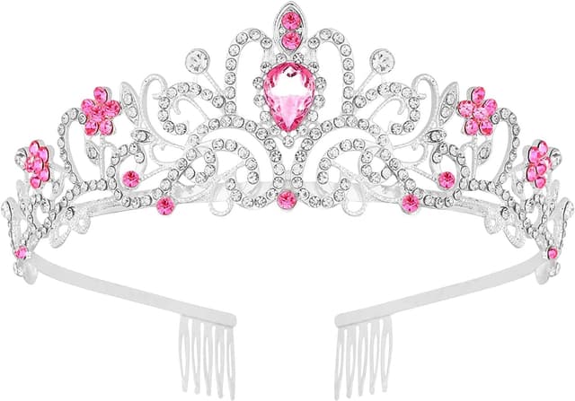 Detalle de Silver Rhinestone Princess Crown Headband