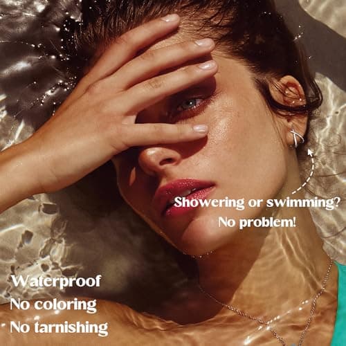 Detalle 2 de Diamday pendientes plata 925 minimalistas