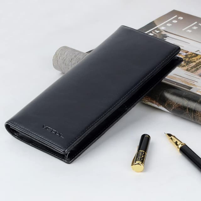 Thumbnail 4 de VISOUL Portafoglio Lungo in Vera Pelle RFID Nero