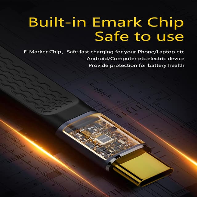 Detalle 2 de Hsupez USB4 USB‑C Verlängerungskabel (40 Gbit/s, 240 W, 8K@60 Hz, 13 cm) mit U‑förmlichem flachen Design