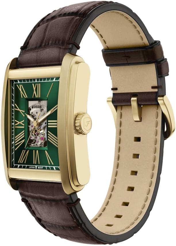 Detalle de Montre automatique Fossil Hommes ME3271 avec bracelet en cuir marron