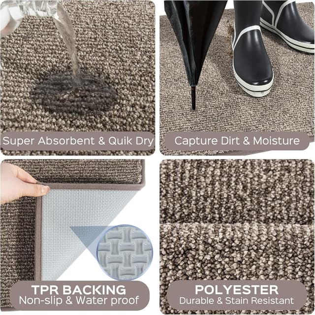 Detalle 2 de FCSDETAIL Dirt Trapper indoor door mat (60 x 210 cm) – machine-washable non-slip entrance rug for hallways and kitchens