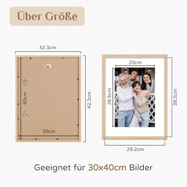 Detalle 2 de Walasis Bilderrahmen 30x40 Holz 3er Set