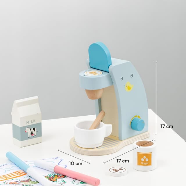 Thumbnail 4 de Baroni Toys Set Macchina da Caffè in Legno 17x10x17 cm