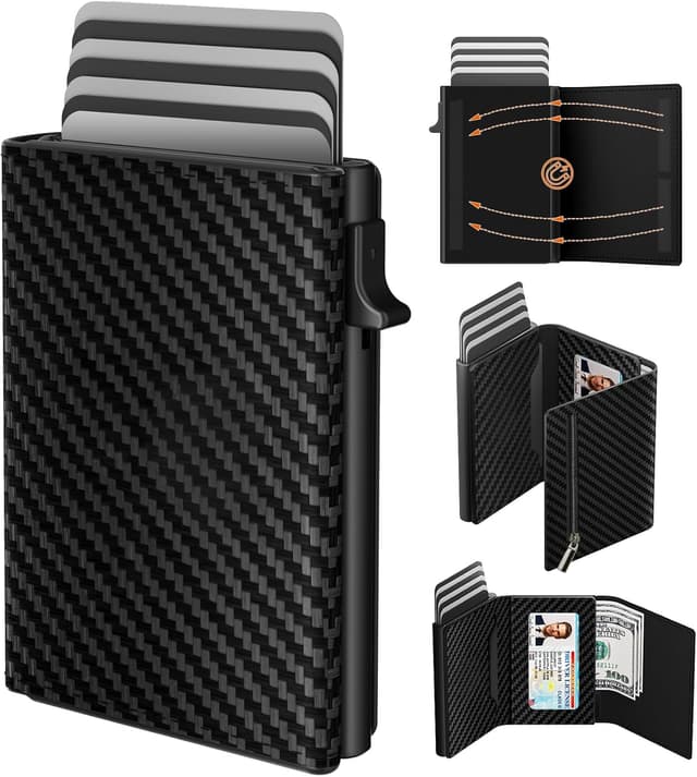 Detalle de Portafoglio uomo slim in fibra di carbonio