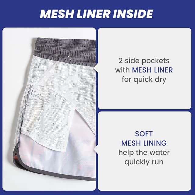 Detalle de MaaMgic Men’s 5" Vintage Swim Shorts (70s/80s/90s style) with quick-dry liner