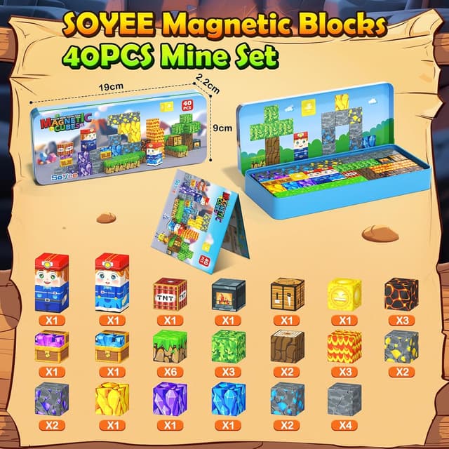 Thumbnail 6 de Soyee Magnetic Blocks Travel Toy for Ages 3+ 🧩