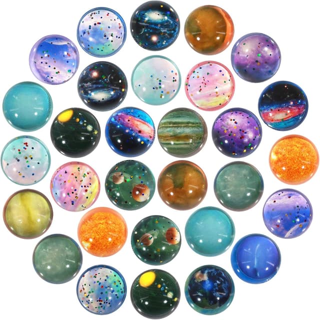 Detalle de Annhao 30er Set Flummis für Kinder mit Weltraum-Motiven (32 mm)