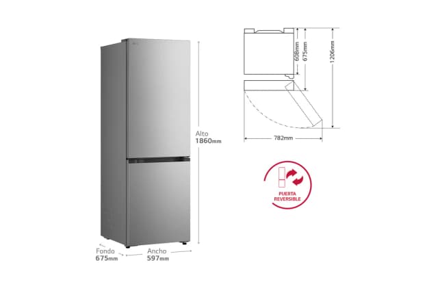 Thumbnail 1 de LG GBBS514CPY Frigorífico Combi 333 l, 1,86 m 📺