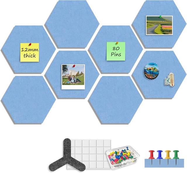Detalle de Sliandtelly Filz Pinnwand Hexagon 8 Pack