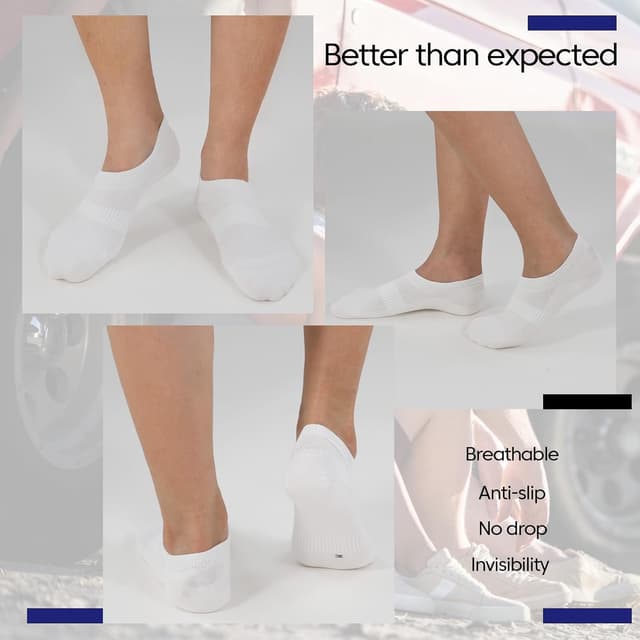 Detalle 1 de YORJOSOX Men’s No Show Trainer Socks (6–9 / 9–12), Low Cut Cotton with Silicone Grips – 5 Pairs