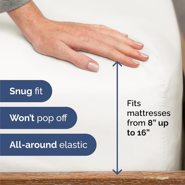 Detalle de Queen Size 4-Piece Sheet Set breathable, deep-pocket