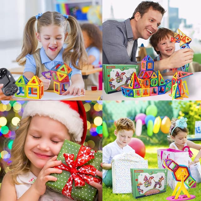 Detalle 2 de Jokooan Costruzioni Magnetiche 68 pezzi STEM Montessori