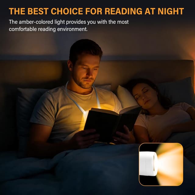 Detalle 2 de TINYOUTH White Neck Lamp for Reading (1000mAh USB rechargeable, 4 modes, stepless dimming)