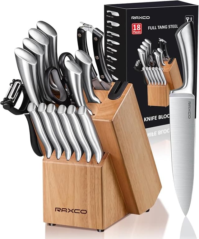 Imagen de RAXCO Kit de Cuchillos de Cocina 18 Piezas 🍴 Profesionales en OfertitasTOP