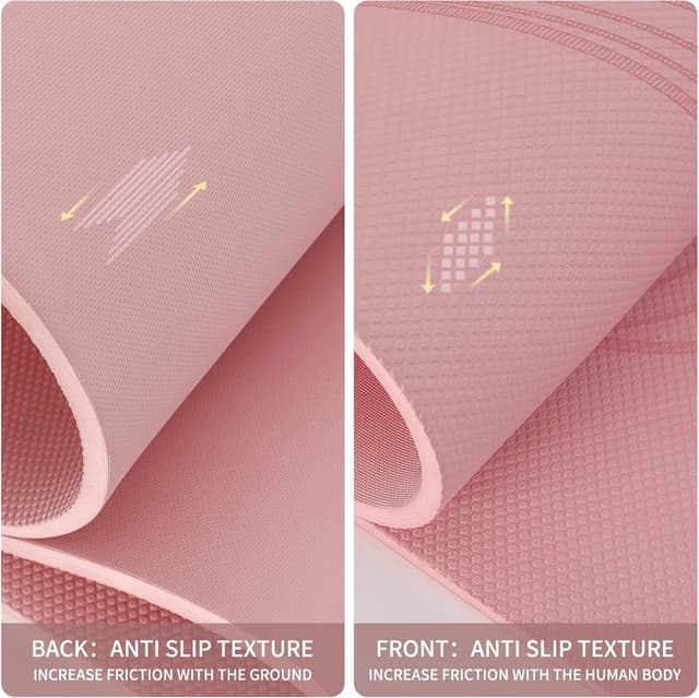 Detalle de PAIDU Large Yoga Mat (72”x36”x0.4”) Extra Wide & Thick Non-Slip Exercise Mat