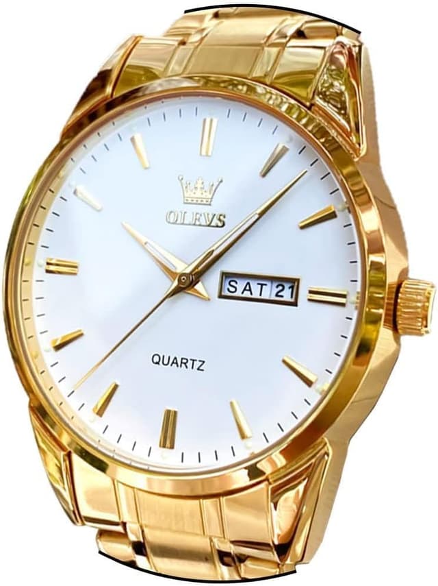 Thumbnail 6 de OLEVS Herrenuhr 40mm Gold Schwarz Edelstahl