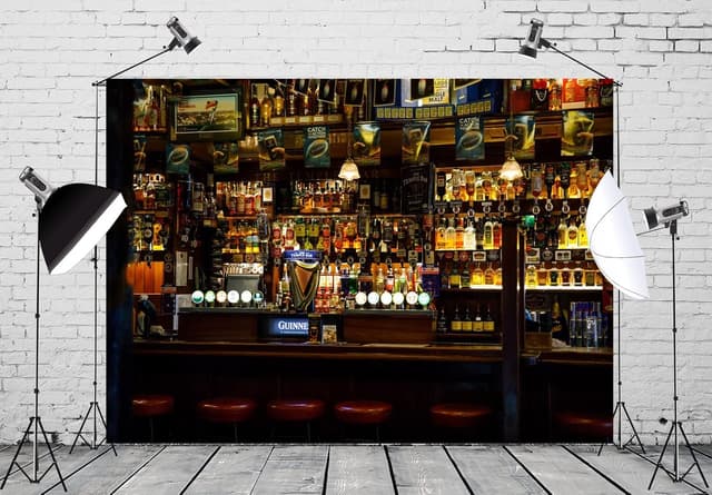 Detalle de CORFOTO 9x6ft Fabric Irish Capital The Temple Bar Interior backdrop for photo studio