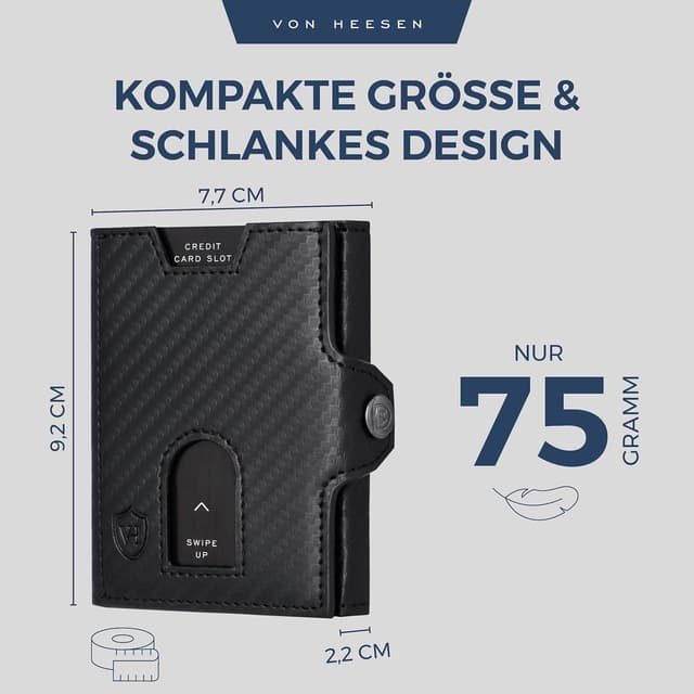 Thumbnail 4 de VON HEESEN Slim Wallet 9 x 7 x 1,5 cm 👛
